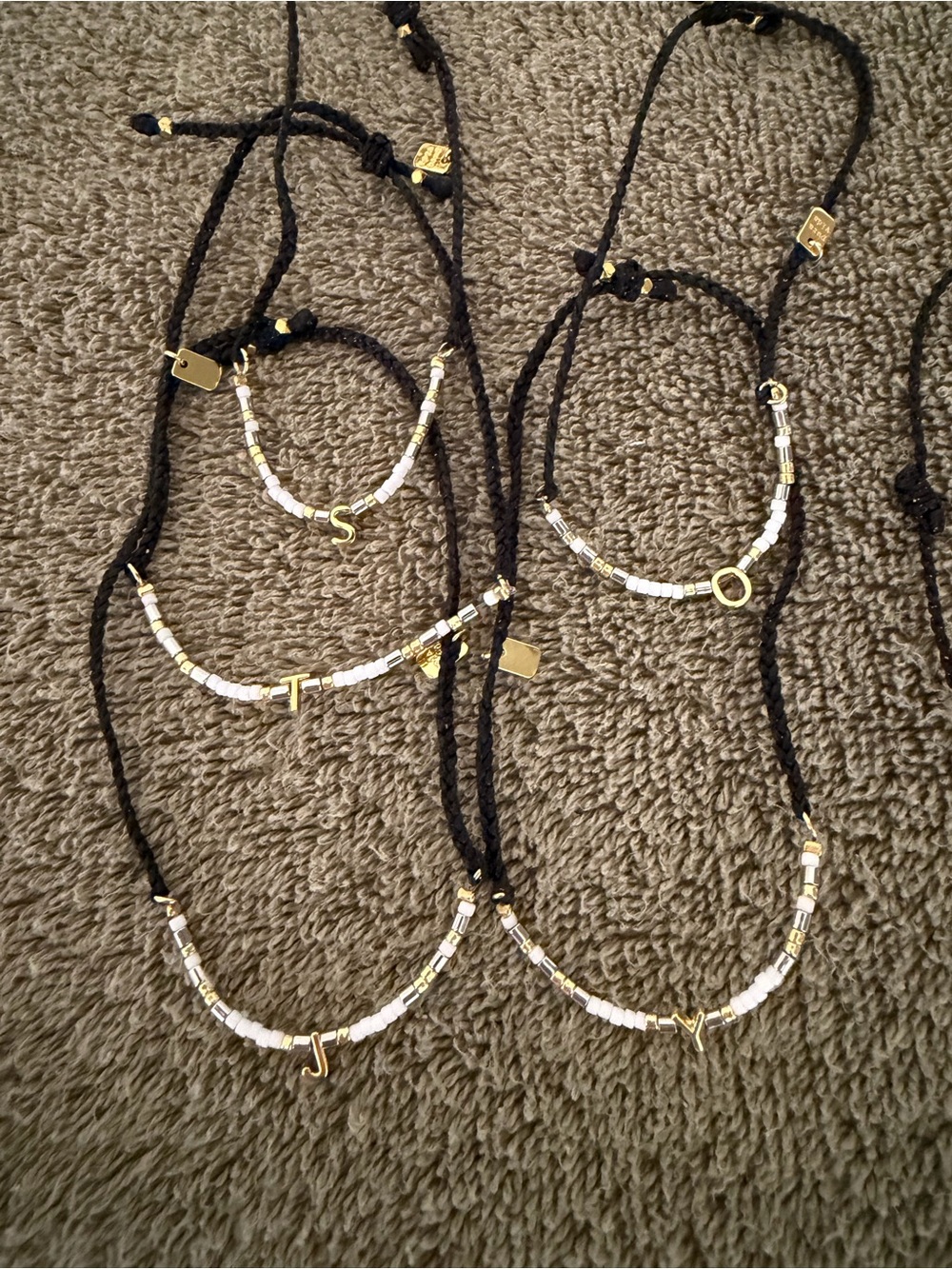 Pura Vida Delicate Black Cord Bracelet Set with Gold Accents - Picture 3 of 4
